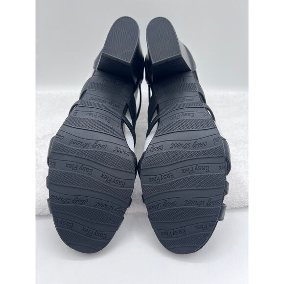 Easy Street Black Strappy Sandals - Picture 8 of 10